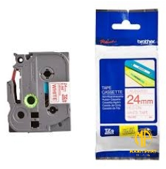 Tze-252	 - Nhãn TZe tiêu chuẩn - Chữ đỏ trên nền trắng 24mm