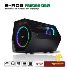 Vỏ Case VSP Esport Gaming ES7 Đen (mATX USB 3.0 | Có Sẵn 1Fan 20cm + 1Fan 12cm LED RGB)