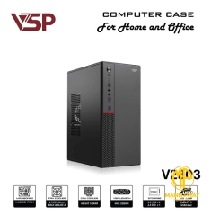 Vỏ Case VSP V2803 (MidTower | Màu Đen | No Fan| USB 3.0 | SPCC ) Văn Phòng