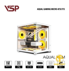 Vỏ Case VSP Aqual X2-M White (mATX USB 3.0 | Case bể cá | 2 kính cường lực (Chưa fan))