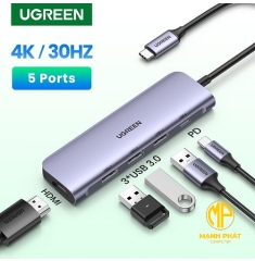 Bộ chuyển Dual Type C to HDMI+USB 3.0+ Card Reader +  Type C Ugreen 80856 MacBook Ugreen 80856 cao cấp