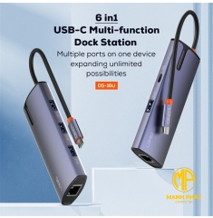 Cable Type-C - 2 USB + Lan LDNIO DS-16U (3.0)