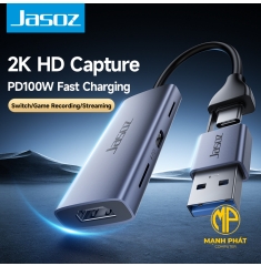Video Capture Card hỗ trợ PD100W JASOZ (0.21m) T-G190 Áp dụng thiết kế giao diện kép Type-C+USB