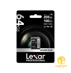 Thẻ nhớ SDXC Lexar (LSDSIPL064G-BNNNG) Professional Silver Plus UHS-I U3 64GB 205MB/s 