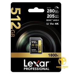 Thẻ nhớ Lexar (LSD1800512G-BNNNG) Professional 1800x SDXC UHS-II V60 512GB