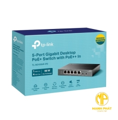 Switch TP-Link 5-Port Gigabit Desktop PoE+ Switch with 1-Port PoE++ In and 4-Port PoE+Out TL-SG1005P-PD