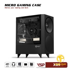 Vỏ Case VSP Micro Gaming X09 Đen (mATX USB 3.0 | Hình Speak | Nắp hông kính)