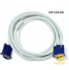 Cable Vga 3m Trắng Xịn Chống Nhiễu