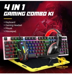 Combo bộ 4 in 1 Món T-Wolf TF240 ( Tai nghe, bàn phím, Chuột, Mouse pad )