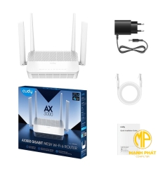 Router WIfi 6 Cudy WR3000S AX3000 Gigabit Mesh Wi-Fi 6 Router Chịu tải 80 user Tốc Độ 3000Mb