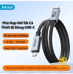 Cáp USB4 USB-C to USB-C Jasoz D119 (1,2m) T-D202 Hỗ Trợ 8K@60Hz Truyền Dữ Liệu 40Gbps, Sạc 240W Cao Cấp