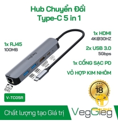 Bộ chuyển đổi HDTV sang USB,PD,RJ45 VegGieg(100Mbps) VTC05R (DM VTC05R)