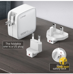 Cốc Sạc 1USB/ 3Type-C LDNIO Q408 (GaN 100W) (Black/ White)