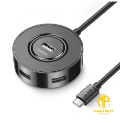 Bộ Chia Jasoz T-F140 (1m) USB Type C Sang 4 Cổng USB 2.0 hỗ trợ kết nối đồng thời ổ cứng, USB, bàn phím, chuột và thiết bị ngoại vi 