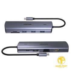 Cable Type-C - 3 USB/ 1HDMI/ Vga/ Lan/ TF/SD Unitek D1113A (3.0) 9in1