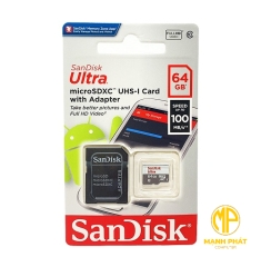 Thẻ nhớ Sandisk Ultra micro SDHC 64Gb SDSQUNR-064G-GN3MN C10 UHS-1 100mb/s (no adapter)