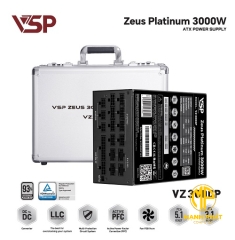 Nguồn VSP VSP Zeus VZ3000P Platinum 3000W (80Plus Platinum| AC 100~240V/ 15A| A.PFC| DC to DC | 2*8Pin| 2* ATX3.1/ PCI-E5.1 | Full Modular)
