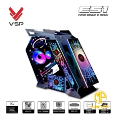 Vỏ Case VSP Esport Republic Of Gamers ES1 Đen (mATX USB 3.0 | Có Sẵn Led RGB | Kính hông cường lực (Chưa fan))