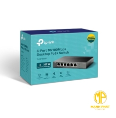 Switch Để Bàn 6 Cổng 10/100Mbps với 4 Cổng PoE+ TP-Link TL-SF1006P