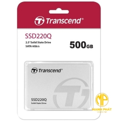 ổ cứng gắn trong 500GB SSD220Q 2.5 SATA3, QLC Transcend (Seq R/W: 550/500MB/s) TS500GSSD220Q