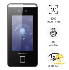 Máy chấm công khuôn mặt, vân tay thẻ Mifare HIKVISION DS-K1T341CMF
