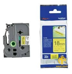 TZe-S641	 - Nhãn TZe siêu dính - Chữ đen trên nền vàng 18mm