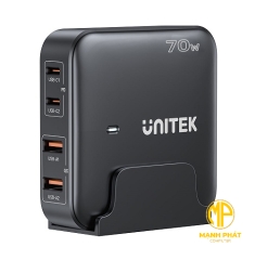 Cốc Sạc 2USB/ 2Type-C + Dây nguồn số 8 (70w) Unitek P1228ABK/ P1228AWH	