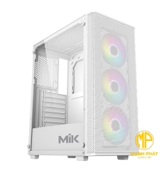 Vỏ case MIK AION WHITE 3FA (ATX / MATX / ITX MID TOWER Màu Trắng 3FAN ARGB)