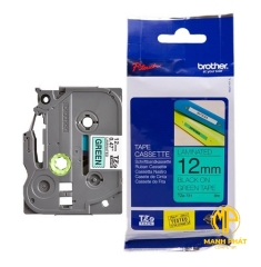TZe-731 - Nhãn TZe tiêu chuẩn - Chữ đen trên nền xanh lá 12mm