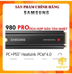 Ổ cứng SSD SAMSUNG 980 PRO HEATSINK - M.2 2280 NVME M2. PCIe GEN 4x4 Gen4 2TB