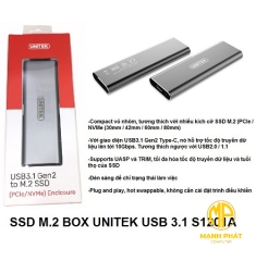 Box SSD M.2 PCIe/NVMe UNITEK S1201A USB 3.1
