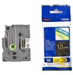 TZe-334	 - Nhãn TZe tiêu chuẩn - Chữ vàng trên nền đen 12mm