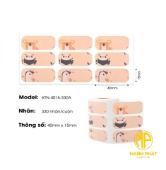 Nhãn in nhiệt KTN-4015-330A, chữ đen nền trắng khổ 40mm*15mm*330 nhãn| KTN-4015-330A