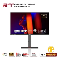 Màn hình phẳng eSport Gaming VSP VU271Q (27inch IPS | 2K | 165Hz | HDMI2.0*1 | DP*1 | Type-C 65W | USB2.0*2 | Xoay 90 độ Đen)