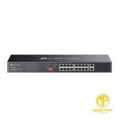 Bộ chuyển mạch DS1018GMP Omada 18 cổng Gigabit không được quản lý gắn trên giá đỡ với 16 cổng PoE+
