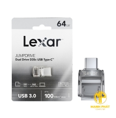 USB Lexar 64G JumpDrive DualDriveD35C USB3.0 TypeC (LJDD35C064G-BNBNG)