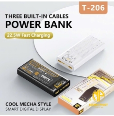 Pin Sạc Dự Phòng TAHADA T-206 Dung Lượng 20000mAh Sạc Nhanh PD 20W & QC 22.5W Hỗ Trợ Type-C Lightning USB Thiết Kế Gọn Nhẹ Bền Bỉ