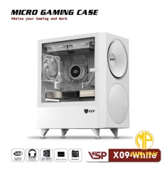 Vỏ Case VSP Micro Gaming X09 Trắng (mATX USB 3.0 | Hình Speak | Nắp hông kính)