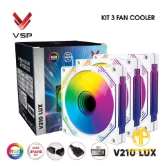 Fan Case VSP V210 LUX (Bộ 3 quạt 120mm + Hub) Trắng ARGB SYNC