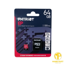 Thẻ nhớ Patriot  EP Series 64GB A1 / V30 MicroSDXC Flash Card (with SD Adapter)| PEF64GEP31MCX