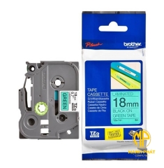 TZe-741 - Nhãn TZe tiêu chuẩn - Chữ đen trên nền xanh lá 18mm