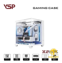 Vỏ Case VSP X2 Luxury White (mATX USB 3.0 | Case bể cá | 3 kính cường lực (Chưa fan))
