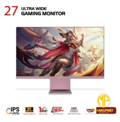 Màn hình VSP VU279Q1 (27inch IPS | 2K | 165Hz | HDMI2.1*1 | DP*1 | Sạc Type-C 65W | Loa 8Ω2W*2 | DCI-P3 97% Pink) 