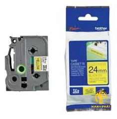 TZe-S651	 - Nhãn TZe siêu dính - Chữ đen trên nền vàng 24mm