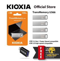 ổ cứng di động 16GB U366 USB 3.2 Gen 1 Kioxia - Đen| LU366S016GG4
