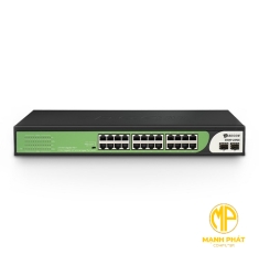 Bộ chuyển mạch PoE Gigabit 24 cổng BDCOM S1500-24P2S (PoE 24 cổng + SFP Gigabit 2 cổng) PoE 280W