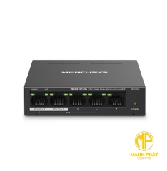 Switch Để Bàn 5 Cổng Gigabit với 4 Cổng PoE+ Mercusys MS105GP 