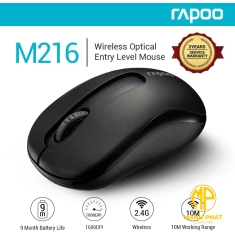 Chuột vi tính quang không dây Rapoo M216 màu đen