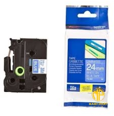Tze-555	 - Nhãn TZe tiêu chuẩn - Chữ trắng trên nền xanh 24mm