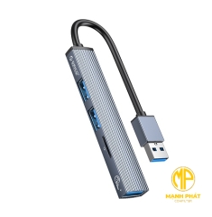 Bộ chia USB HUB 4 cổng USB 3.0 & 2.0 + Cardreader TF ORICO (AH-A12F-GY-BP)